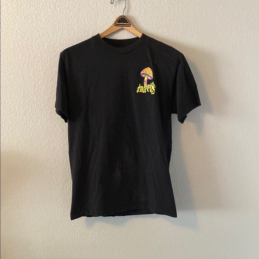 DGK Black Tee with Psychedelic Mushroom Art